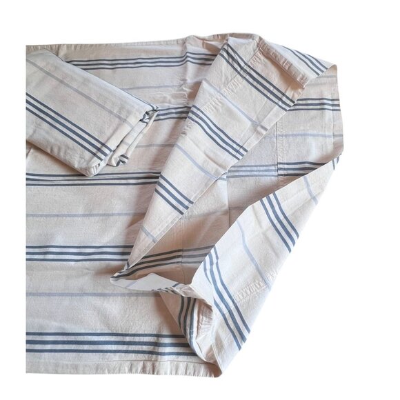 RARE VTG Ralph Lauren King Pillowcases Set (2) Flax with Blue Variegated Stripes - Picture 3 of 11